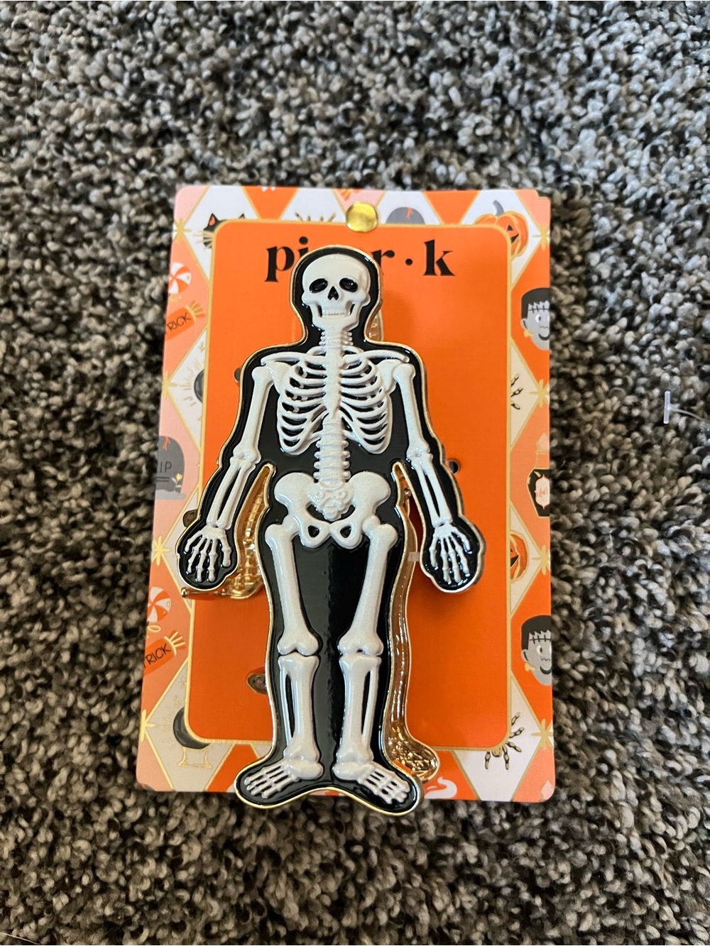 Piper K Halloween skeleton hair clip